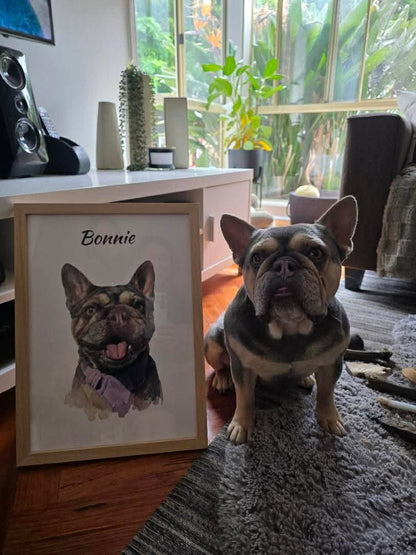The Timeless Portrait | Custom Pet Wall Art (Wooden Frame)